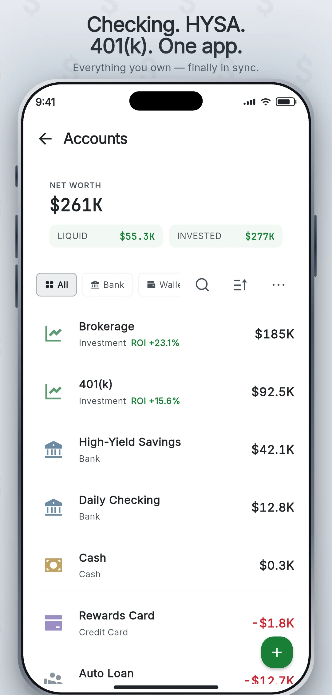 Budget Lock dashboard showing account balances and financial overview